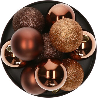 Atmosphera Kerstballen - 5x stuks - brons - 5 cm - kunststof