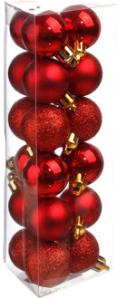 Atmosphera Kerstballen - rood - 18ST - glans en mat - 3 cm