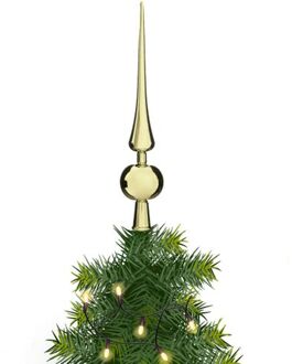 Atmosphera kerstboom piek - goud - plastic - H28 cm - kerstboompieken Goudkleurig