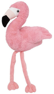 Atmosphera Knuffeldier Flamingo - zachte pluche stof - fluffy knuffels - roze - 25 cm