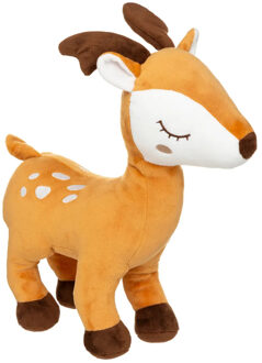 Atmosphera Knuffeldier Hertje Mikai - zachte pluche stof - wilde dieren knuffels - lichtbruin - 35 cm