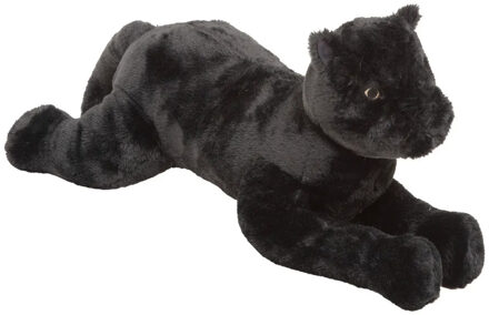 Atmosphera Knuffeldier Zwarte Panter Joey - zachte pluche stof - wilde dieren knuffels - 70 cm - Knuffeldier