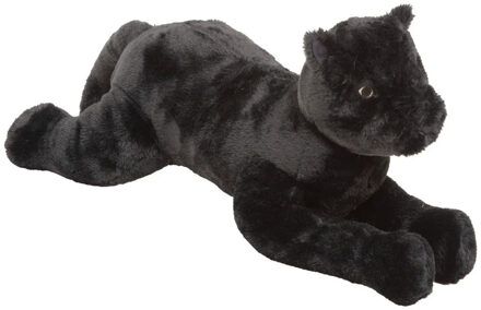 Atmosphera Knuffeldier Zwarte Panter Joey - zachte pluche stof - wilde dieren knuffels - 70 cm