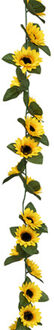 Atmosphera Kunstbloemen slinger zonnebloemen - 180 cm - geel/groen - decoratie - versiering