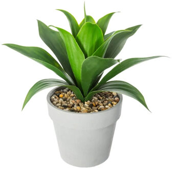 Atmosphera Kunstplant - Aloe Vera - in pot van cement - 34 cm - Kunstplanten Grijs