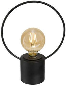 Atmosphera LED lamp - zwart - metaal - zonder snoer - H27.5 - vintage - tafellamp/nachtlamp - Tafellampen