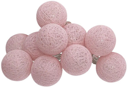 Atmosphera LED slinger 10 bollen - D6 cm - lichtroze - 1,5 meter - Sfeerverlichting