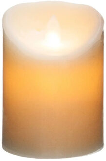 Atmosphera Led stompkaars op batterijen - 1x stuks - Warm licht - Wit - 10 x 14,5 cm