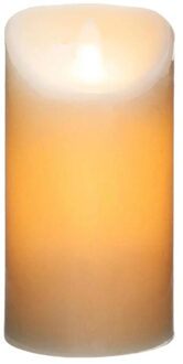 Atmosphera Led stompkaars op batterijen - 1x stuks - Warm licht - Wit - 10 x 20 cm
