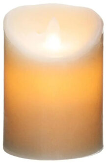 Atmosphera Led stompkaars op batterijen - 1x stuks - Warm licht - Wit - 7,5 x 10 cm