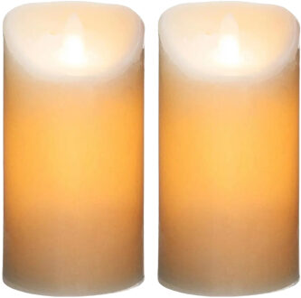 Atmosphera Led stompkaarsen op batterijen - 2x stuks - Warm licht - Wit