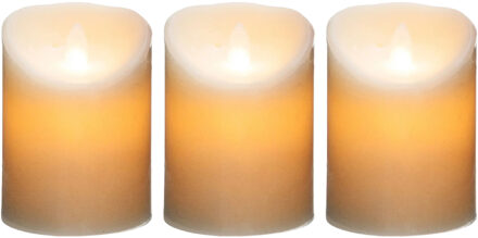 Atmosphera Led stompkaarsen op batterijen - 3x stuks - Warm licht - Wit