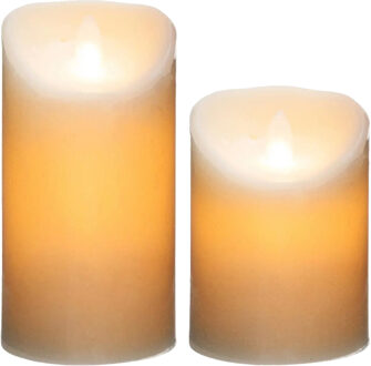 Atmosphera Led stompkaarsen set - 2x stuks - Warm licht - 14,5 en 20 cm