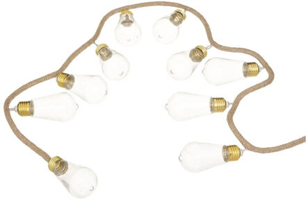 Atmosphera Lichtslinger/lichtsnoer - gloeilampen aan jute touw - 165 cm - Feestverlichting slinger