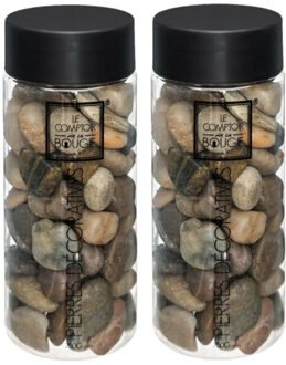 Atmosphera middelgrote decoratie/hobby stenen - 2x - bruin mix - 750 gram - Aquarium en vazen vullin