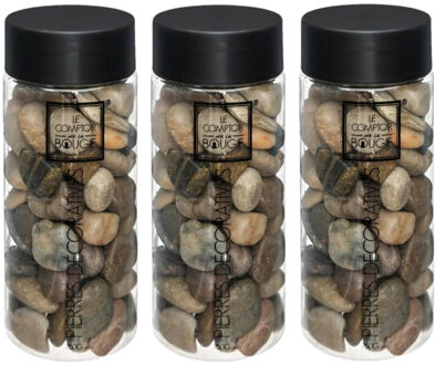 Atmosphera middelgrote decoratie/hobby stenen - 3x - bruin mix - 750 gram - Aquarium en vazen vullin