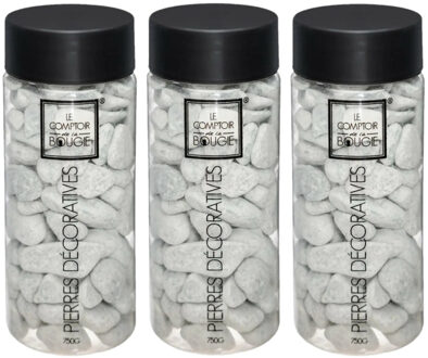 Atmosphera middelgrote decoratie/hobby stenen - 3x - grijs - 750 gram - Aquarium en vazen vulling