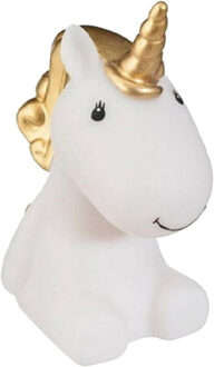 Atmosphera Nachtlampje LED - Unicorn - goud - kunststof - 12 x 7 x 13.5 cm - kinderkamer Goudkleurig