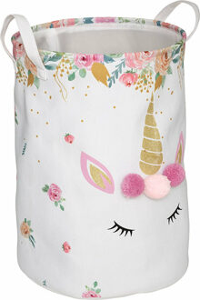 Atmosphera Opbergmand unicorn - groot - polyester - kinderkamer - D35 x H50 cm