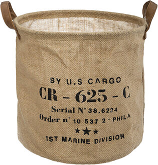 Atmosphera Opbergmand Vintage - rond - jute - naturel - D30 cm - opvouwbaar - decoratie mand