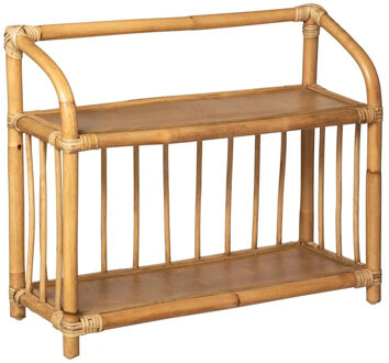 Atmosphera Opbergrekje 2-laags met planken - rotan - 60 x 20 x 50 cm - meubels