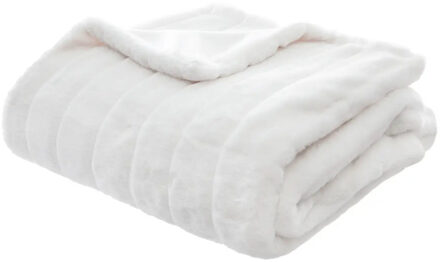 Atmosphera Plaid/deken Manoir - wit - 120 x 160 cm - polyester