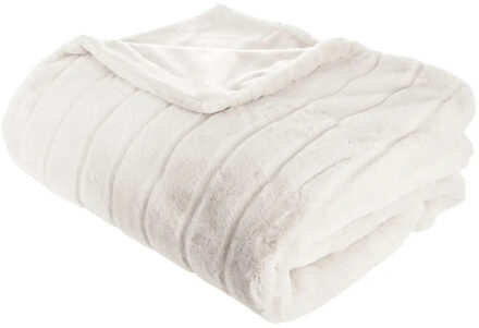 Atmosphera Plaid/deken Manoir - wit - 180 x 230 cm - polyester