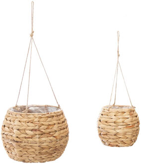 Atmosphera Plantenhanger set?- 2x - waterhyacint - klein / groot - hangpot binnen