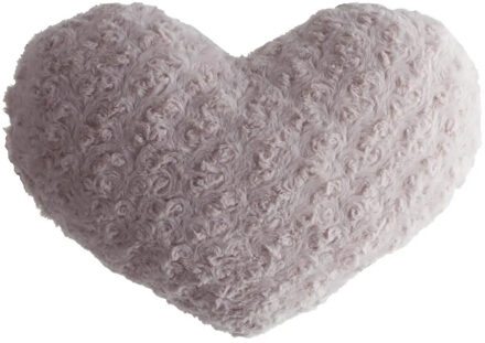 Atmosphera pluche bank kussen hartje - roze - 28 x 36 cm - Sierkussens - voor binnen