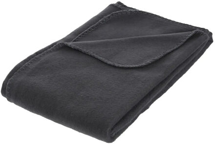 Atmosphera Polar Fleece deken of plaid - antraciet - 125 x 150 cm - polyester - Bankdeken - Fleece plaid