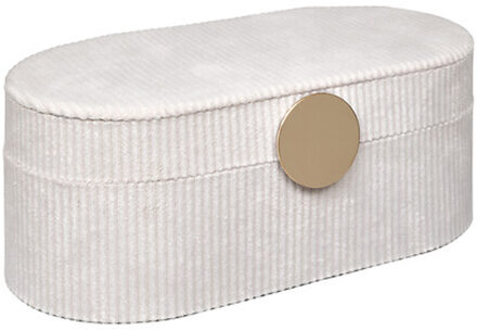 Atmosphera Sieraden/bijouterie kistje - 25 x 13 x 10 - creme - juwelenkistje - vakjes indeling