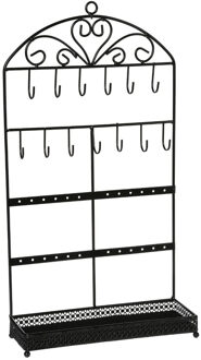 Atmosphera Sieraden rekje Graceland - 23 x 8 x 42 cm - Kettingen/armbanden - met haakjes - metaal - zwart