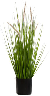 Atmosphera siergras kunstplant - grasplant sprieten - donkergroen - H70 cm - in pot - pvc