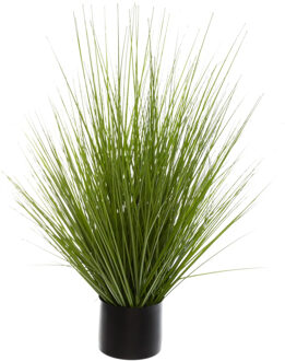 Atmosphera siergras kunstplant - grasplant sprieten - donkergroen - H74 cm - in pot - pvc