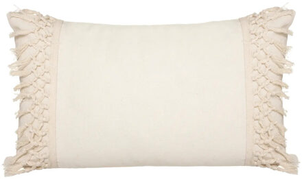 Atmosphera Sierkussen Macrame Ibiza voor binnen - creme wit - 30 x 50 cm - katoen/polyester