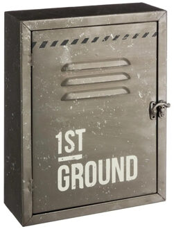 Atmosphera Sleutelkastje - metaal - grijs - 23 x 9 x 30 cm - voor 6 sleutels