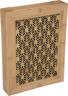 Atmosphera Sleutelkastje van MDF/bamboe 30 x 7 x 40 cm naturel - Sleutelkastjes Beige