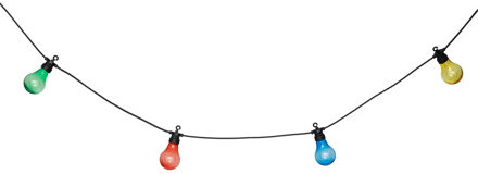 Atmosphera Solar tuin feestlampjes snoer - kunststof - gekleurd - 490 cm - buiten - Led licht Multi