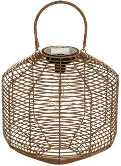 Atmosphera Solar tuin lantaarn - naturel rotan - 30 x 30 cm - buiten/binnen - Led licht