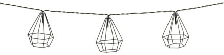 Atmosphera Solar tuin lantaarns snoer - metaal - zwart - 335 cm - buiten - Led licht
