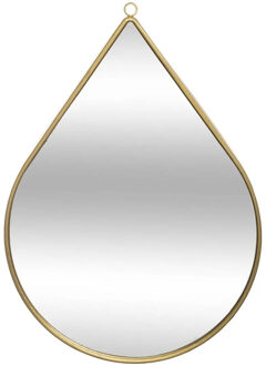 Atmosphera Spiegel/wandspiegel druppel 29 x 21 cm metaal goud - Spiegels Goudkleurig