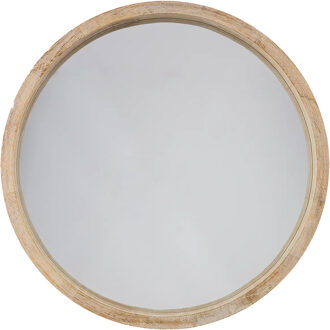 Atmosphera Spiegel/wandspiegel - rond - Dia 52 cm - hout/glas
