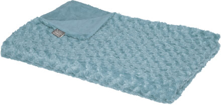 Atmosphera Sprei|deken|plaid - aqua blauw - polyester - 120 x 160 cm