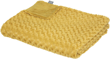Atmosphera Sprei|deken|plaid - okergeel - polyester - 230 x 180 cm - g