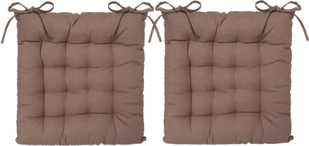 Atmosphera Stoelkussen - 2x - taupe - katoen - 38 x 6 cm - zitkussen