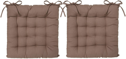 Atmosphera Stoelkussen - 4x - taupe - katoen - 38 x 6 cm - zitkussen