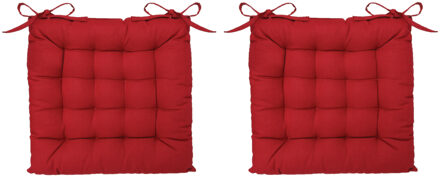 Atmosphera Stoelkussen - 6x - rood - katoen - 38 x 6 cm - zitkussen