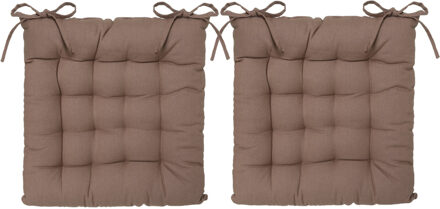 Atmosphera Stoelkussen - 6x - taupe - katoen - 38 x 6 cm - zitkussen