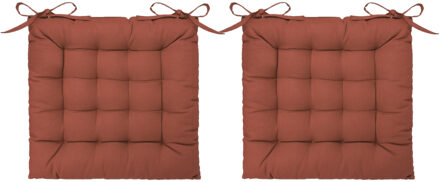 Atmosphera Stoelkussen - 6x - terracotta bruin - katoen - 38 x 6 cm - zitkussen