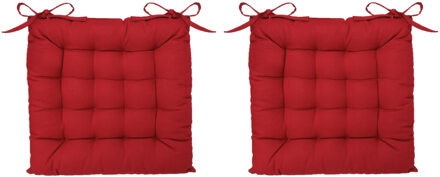 Atmosphera Stoelkussen - 8x - rood - katoen - 38 x 6 cm - zitkussen